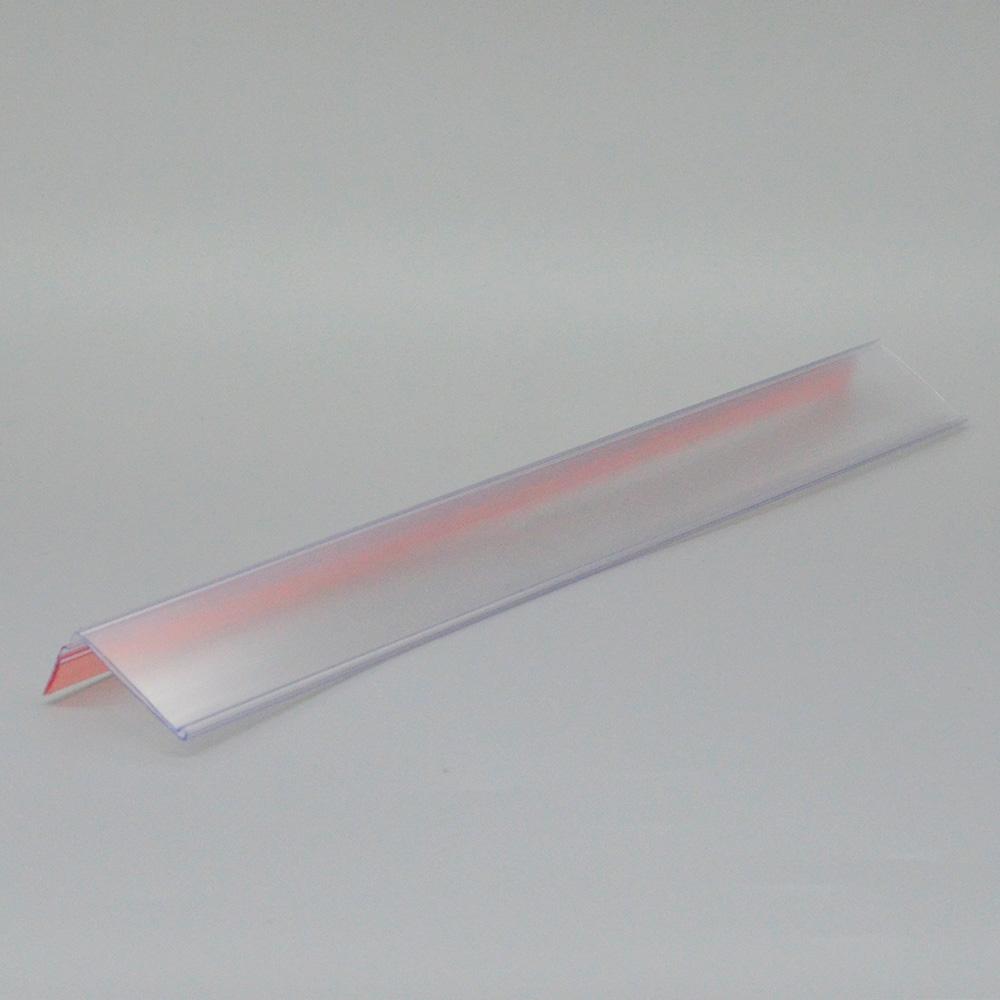 Profilo adesivo basculante porta-etichette h 3 cm per mensole in vetro 25 pz